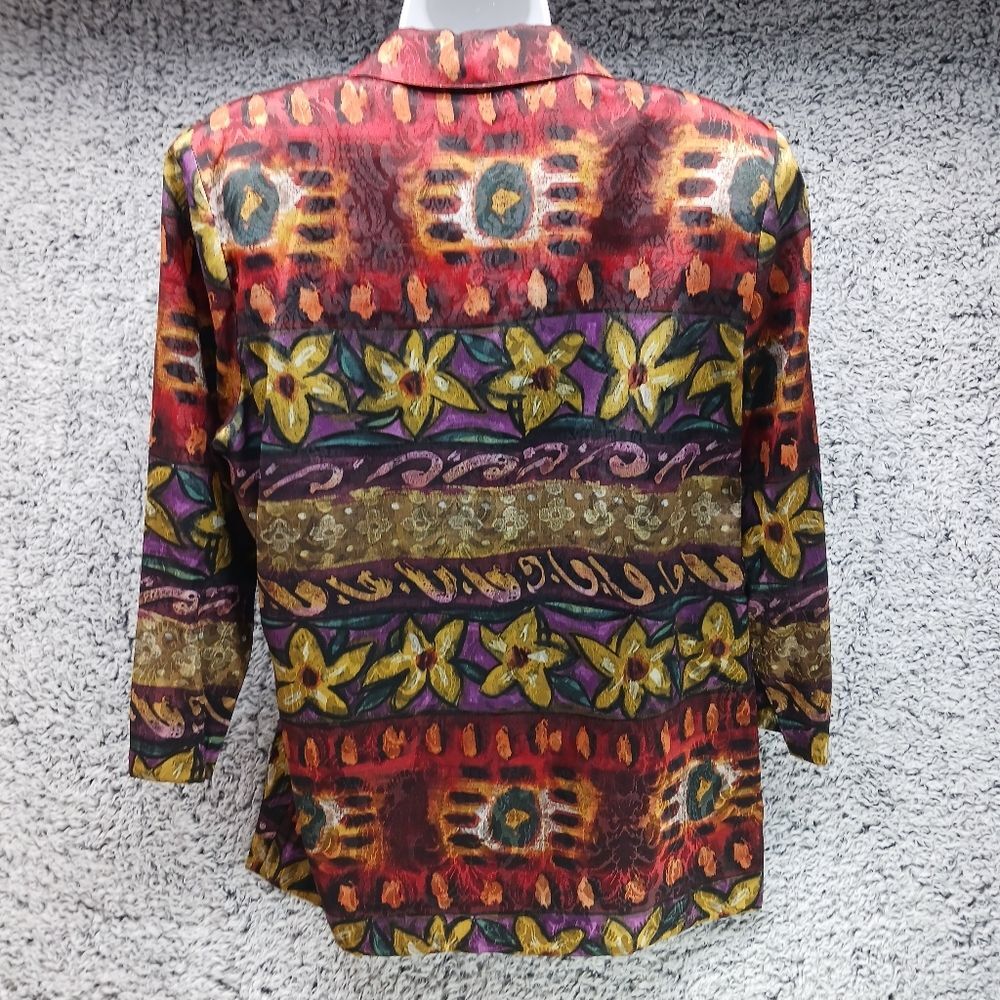 Danielle B. Vintage 1980's Women's Medium Geo Floral Printed Jacket. Lined.... - Picture 13 of 15